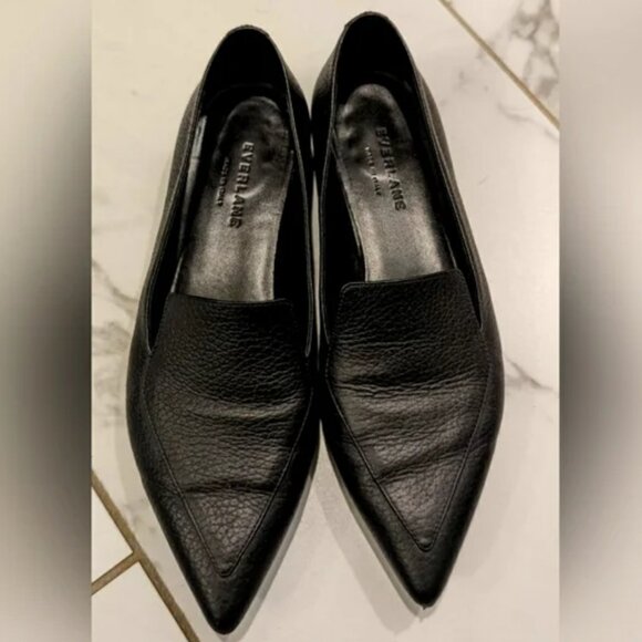 Everlane Italian Leather Pointy Toe Flats - Picture 1 of 6